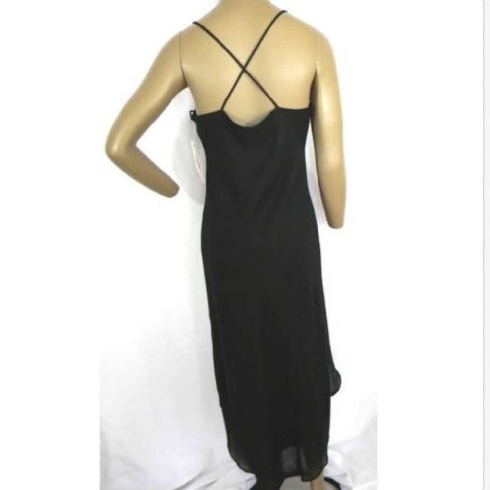 Alyn Paige Black Gown Criss Cross Back Dress 7/8